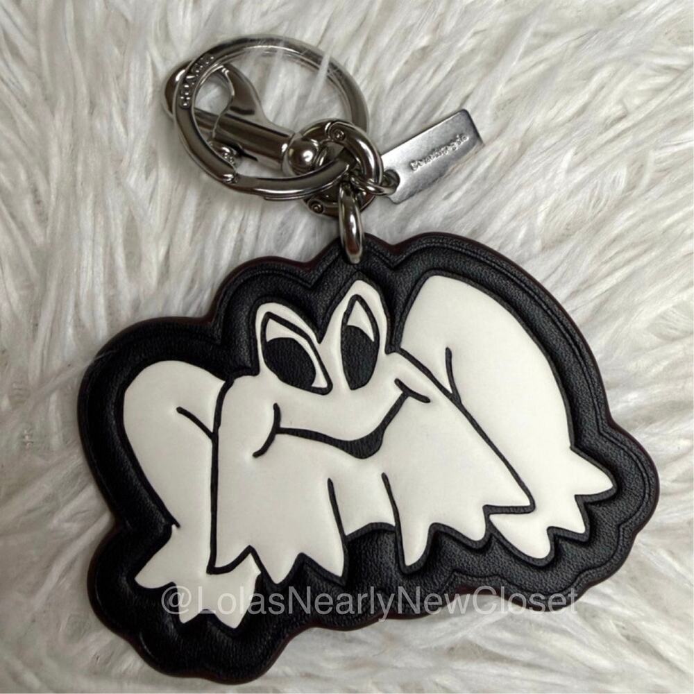 COACH Frog Ring Bag Charm Leather